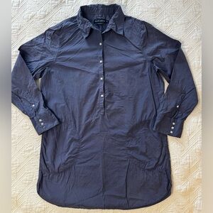 Island Company Navy Long-Sleeve Button Down Coverup W/Pockets Sz Medium